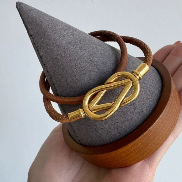 Hermes Vintage Gold Plated Atame Bracelet - Picture 6 of 16